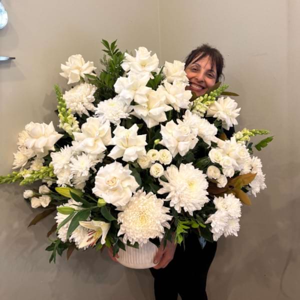 Tall white box arrangement 