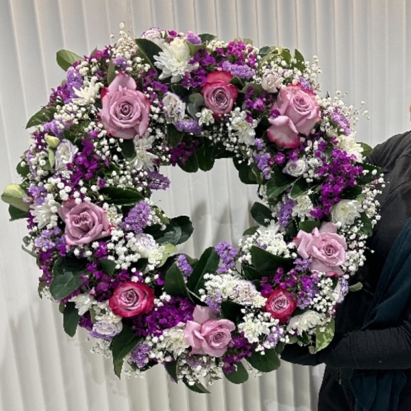 Purple & white wreath
